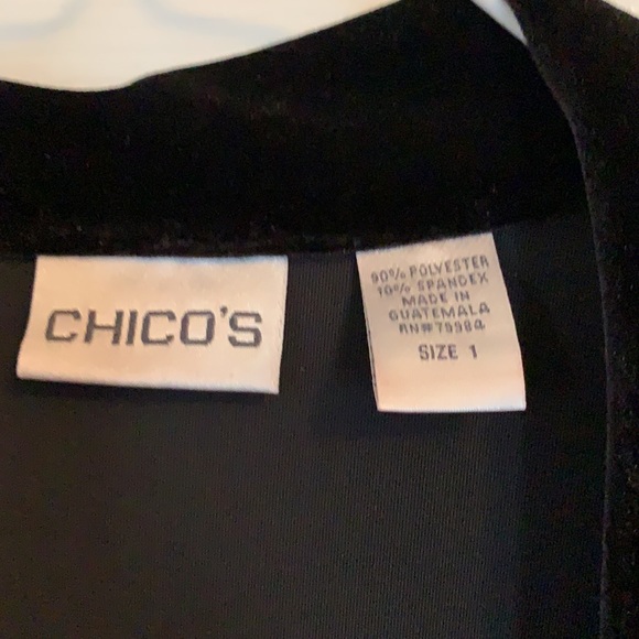 Chicos - Elongated open black velvet like jacket. Size 1 - Picture 2 of 2
